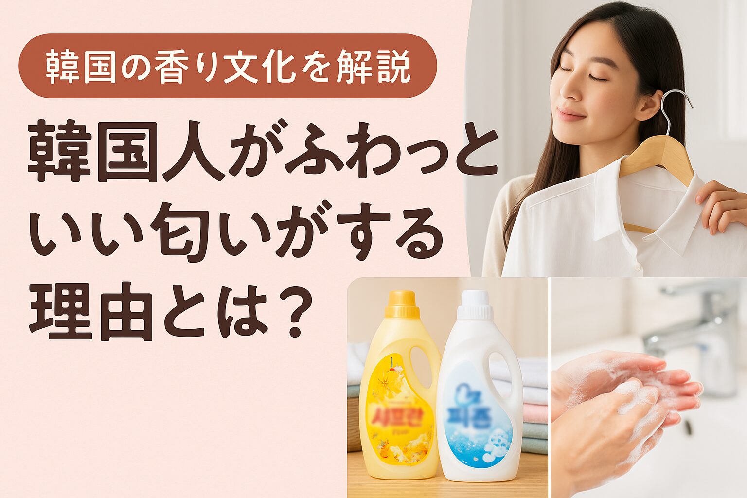 韓国人がふわっと良い匂いがする理由とは？女性が洗濯したての洋服を持っている。
